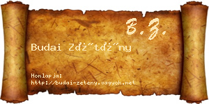 Budai Zétény névjegykártya